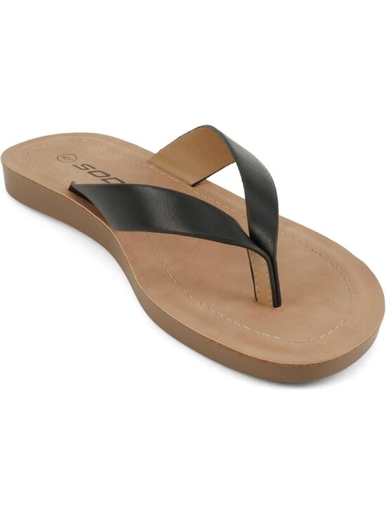 Black Flip-Flops for Women | Nordstrom Women\'s Black Pu Flip Flops Basic Plain Slippers Thongs Sandals Strap Casual